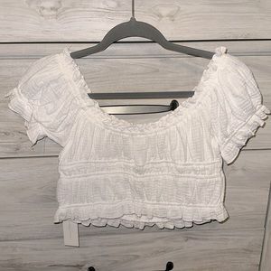 White Ruffle Top